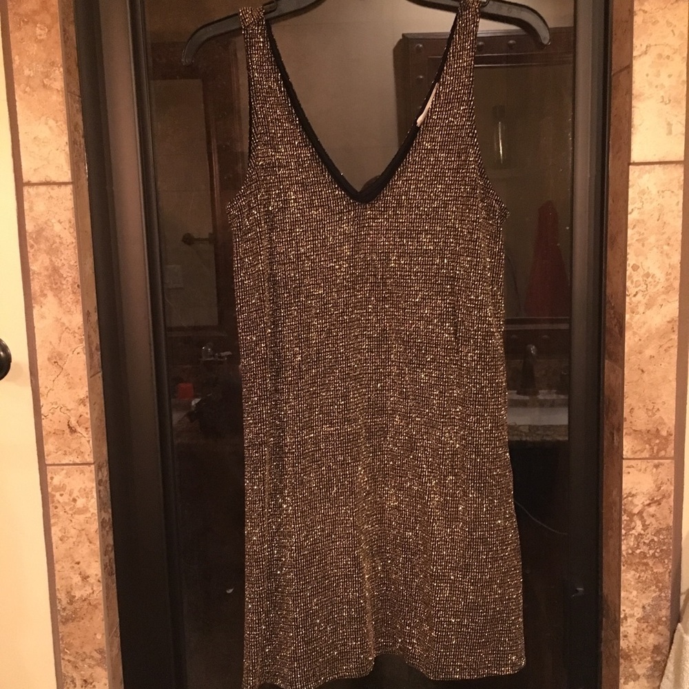 NWT black dress with gold shimmer